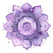 Sahasrara chakra mandala watercolor vector